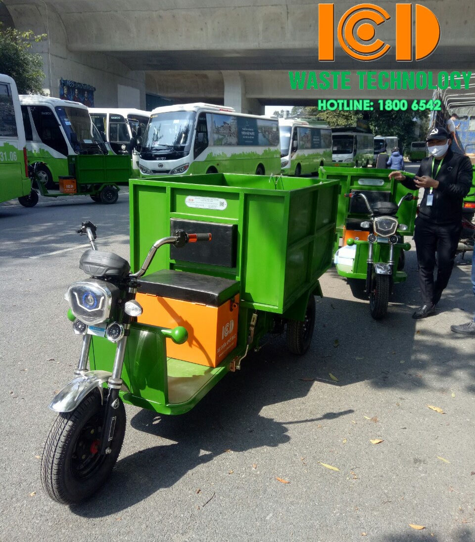 ICD bàn giao 04 xe điện chở rác cho khu đô thị Xanh tại Hưng Yên